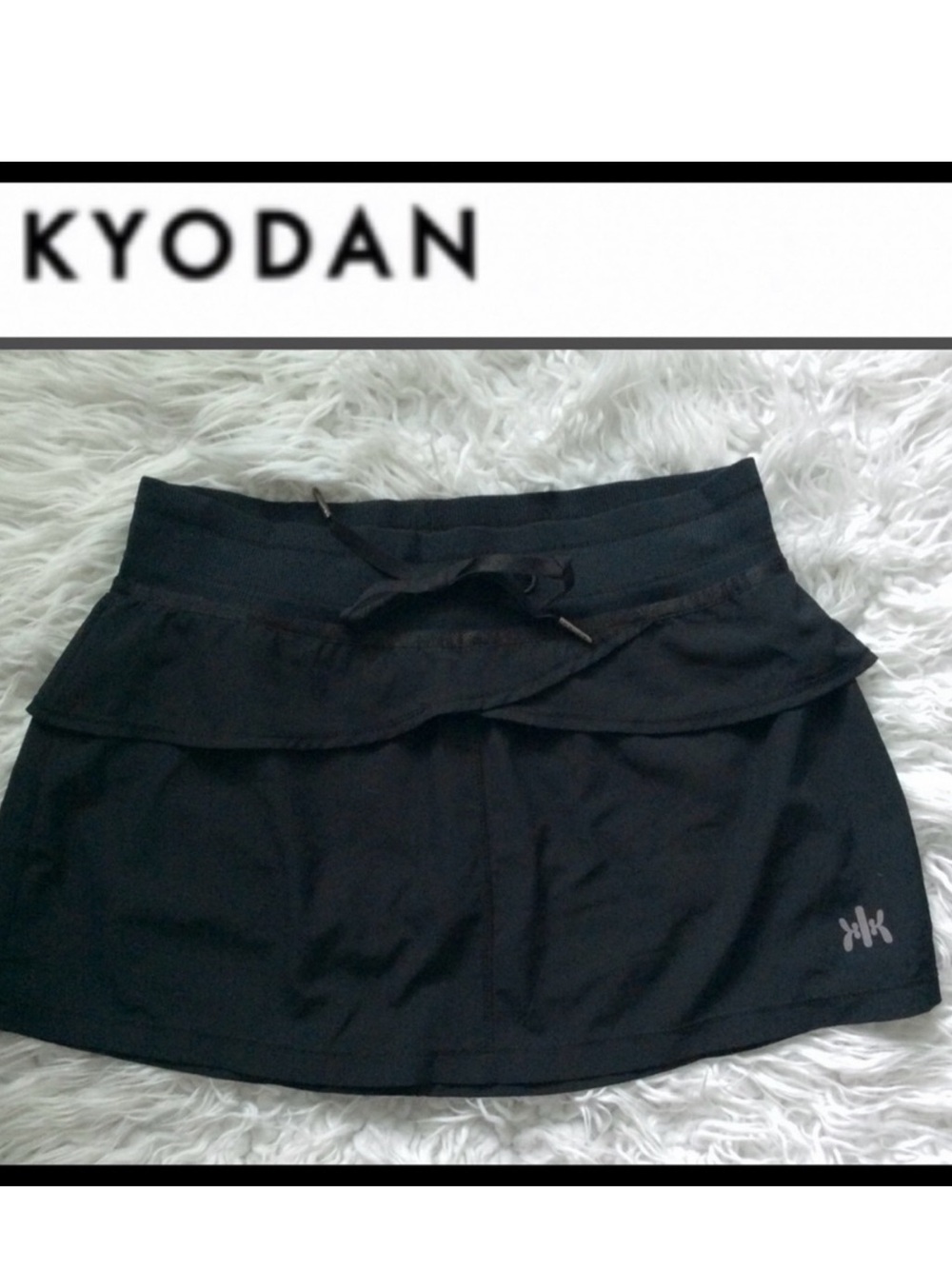 Kyodan Ruffle Overlay Black Skort